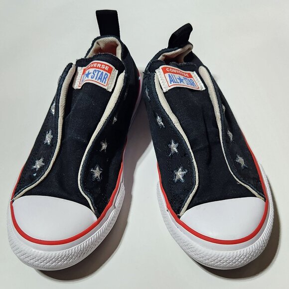Girls’ Converse All Star Slip-On Sneakers – Stars & Stripes | Size 2 - Picture 1 of 6